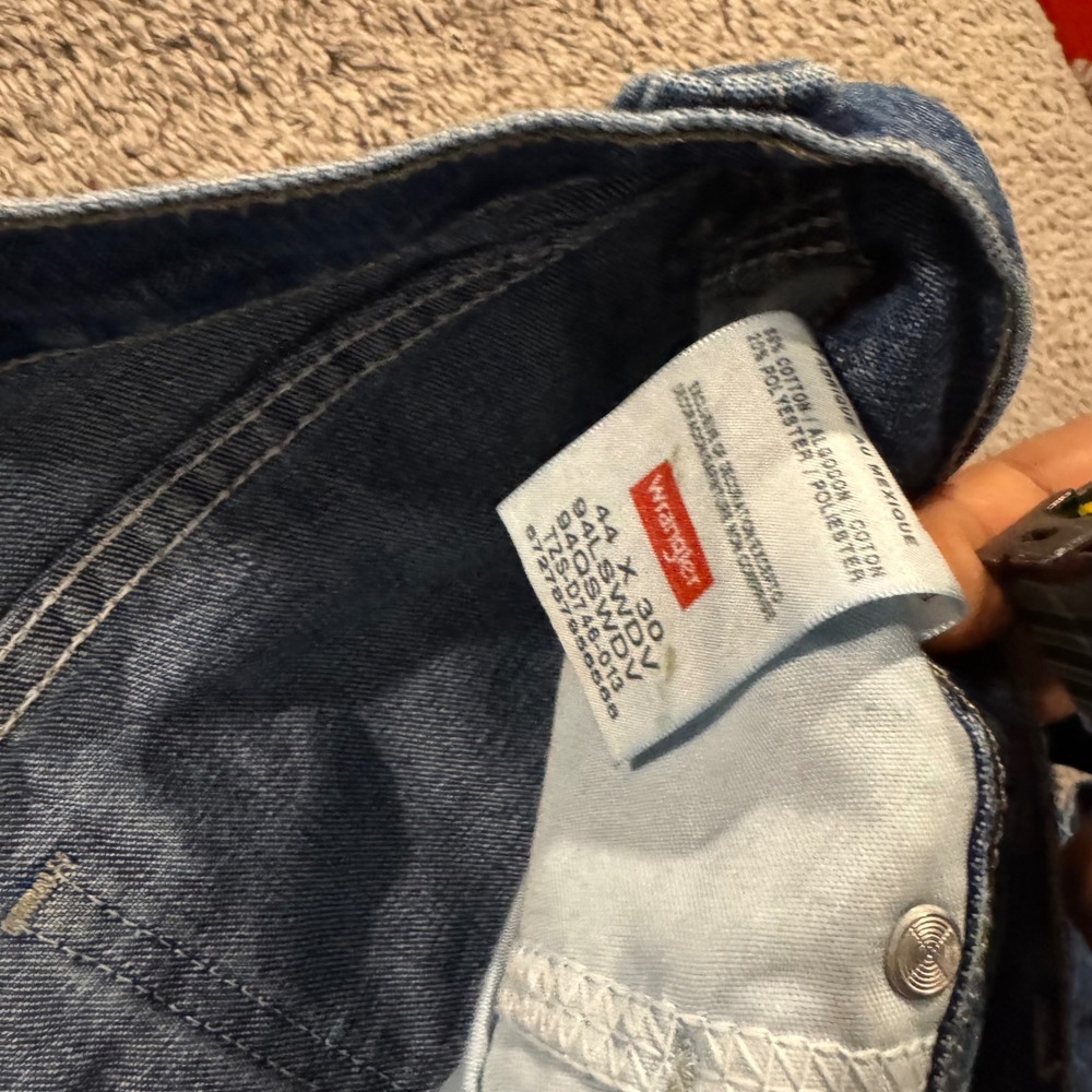 Wrangler Riggs Workwear Mens 44x30 Blue Denim Carpenter Jeans 94LSWDV - Picture 4 of 7